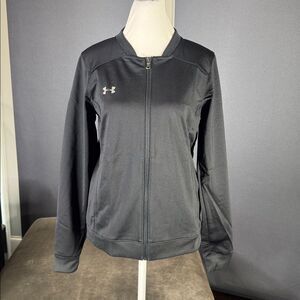 Women’s Under Armour Black Challenger Track Jacket Fitted Full Zip Large NWT